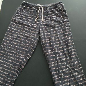 Grey pink cursive pj pants